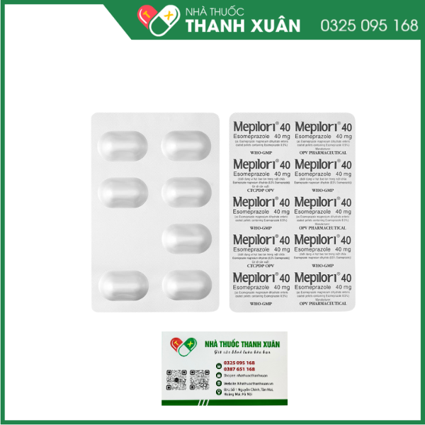 Mepilori 40 điều trị bệnh trào ngược dạ dày, loét dạ dày tá tràng